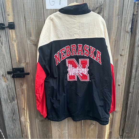 VTG 90s NEBRASKA CORNHUSKERS Jacket Embroidered ADULT 2X Windbreaker Mirage - Picture 8 of 9